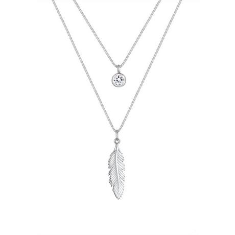 Elli  Collier Pendentif Plume Cristal 