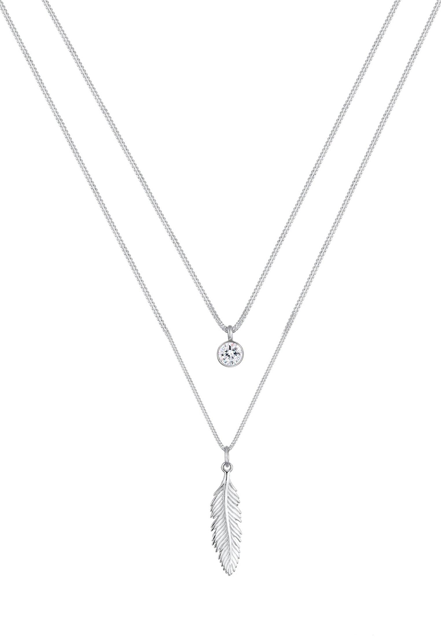 Elli  Collier Pendentif Plume Cristal 