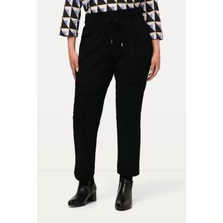 Ulla Popken  Pantaloni a 7/8 in similpelle con taglio della gamba stretto e cintura elastica 