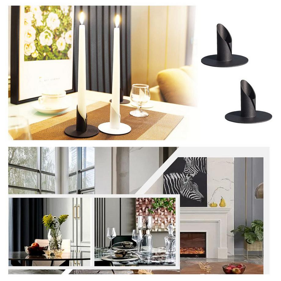 Alopini  Kerzenhalter 4 Stück, Candlelight Dinner Kerzenhalter, Ideal für Stabkerzen für Wohnzimmer und Schlafzimmer Dekoration 