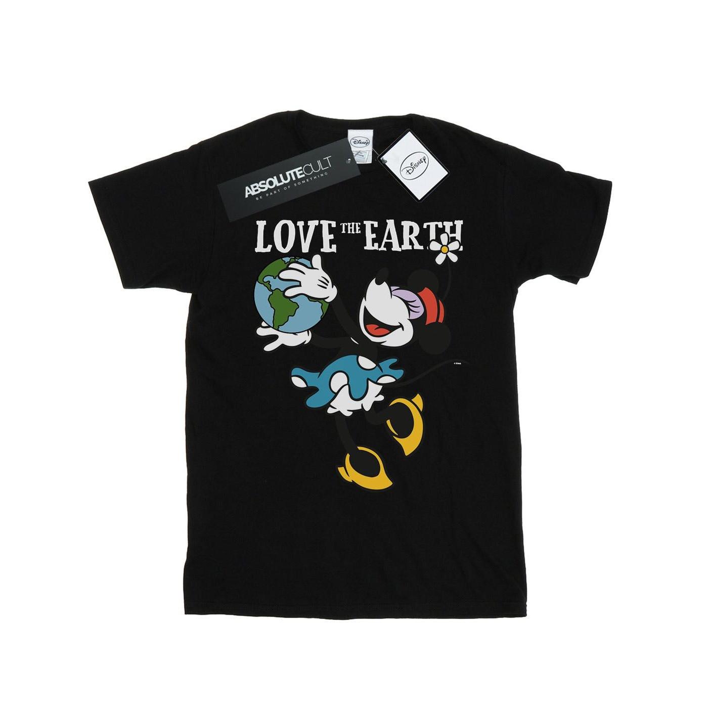 Image of Mickey Mouse Love The Earth Tshirt Damen Schwarz S
