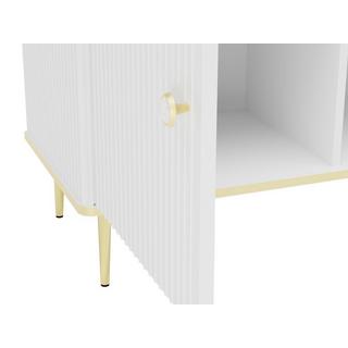 PASCAL MORABITO  Highboard mit 2 Türen - MDF & Stahl - Weiß & Goldfarben - SINEAD von Pascal Morabito 