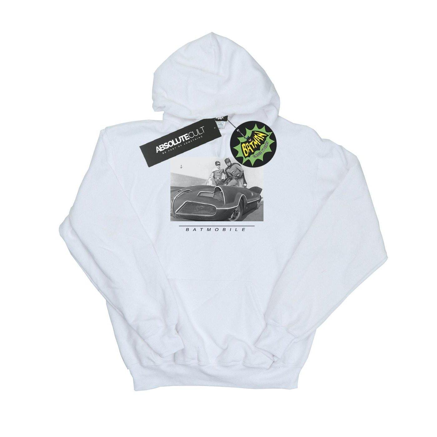 Image of Batman Tv Series Batmobile Kapuzenpullover Herren Weiss XL
