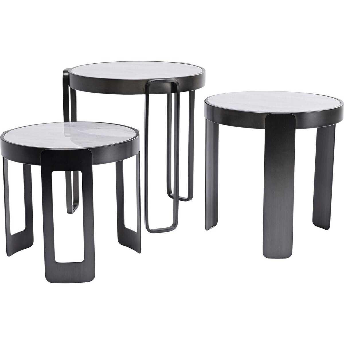 KARE Design Table basse Perelli noir (set de 3)  