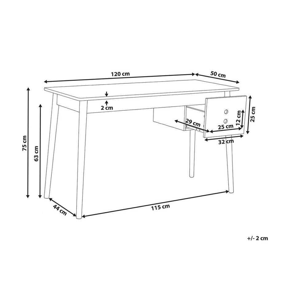 Beliani Table de bureau en Panneau de particules de bois  FENESTRA  