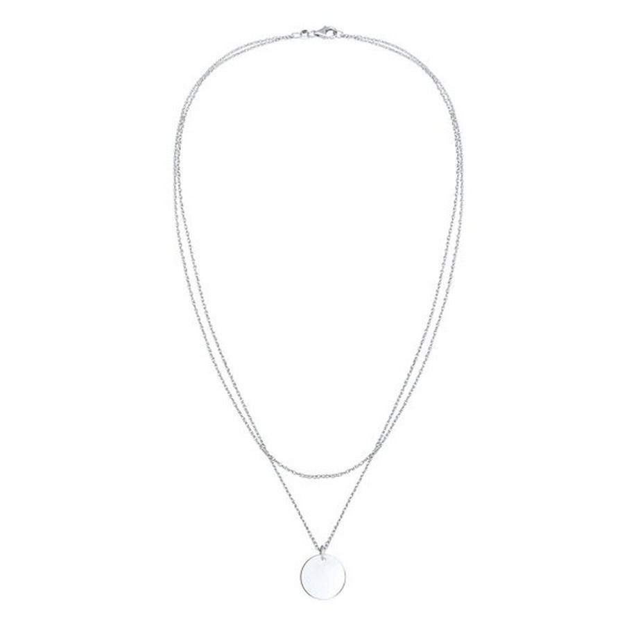 Elli  Halskette 2-Lagig Layer Plättchen Kreis 