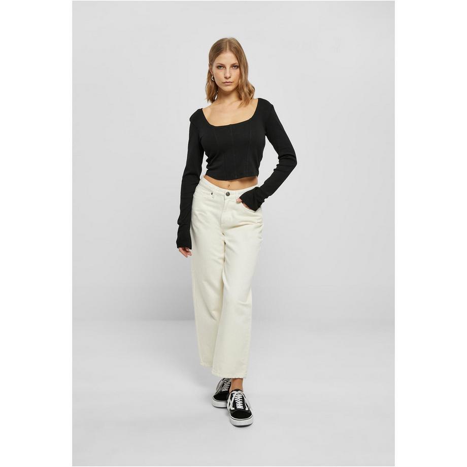 URBAN CLASSICS Crop Top Maniche Lunghe Corsage  