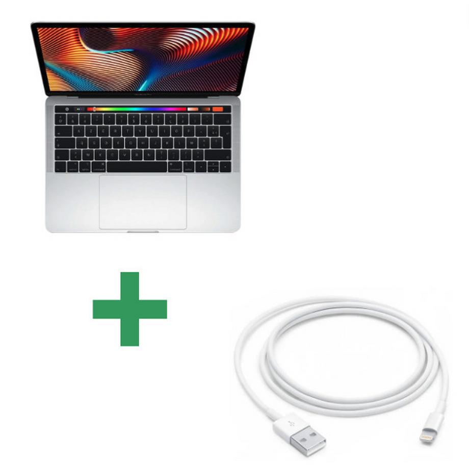 Apple  Reconditionné MacBook Pro Touch Bar 13" 2020 Core i5 2 Ghz 16 Go 512 Go SSD Argent + Lightning Vers USB 1 Mètre Blanc Apple 