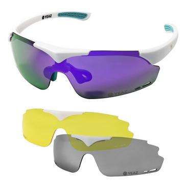 SUNUP Set di occhiali da sole sportivi Magnet Matt White / Full Revo Purple
