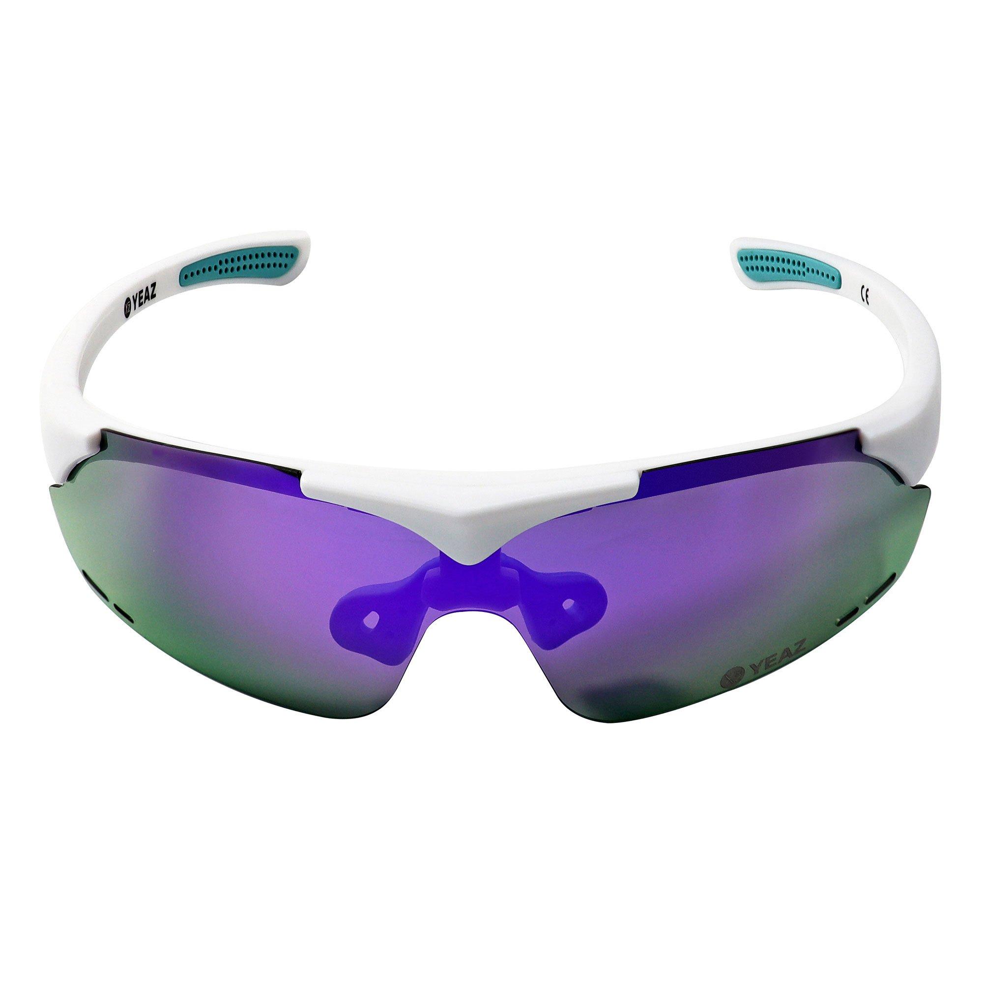 YEAZ  SUNUP Set di occhiali da sole sportivi Magnet Matt White / Full Revo Purple 