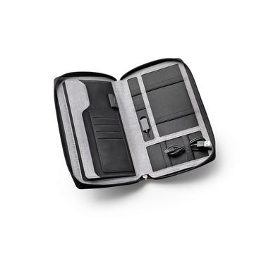 Portefeuille de voyage avec powerbank 4000 mAh "Smart Organizers", gris avec dufco logo, , 14x24.2x2.8cm