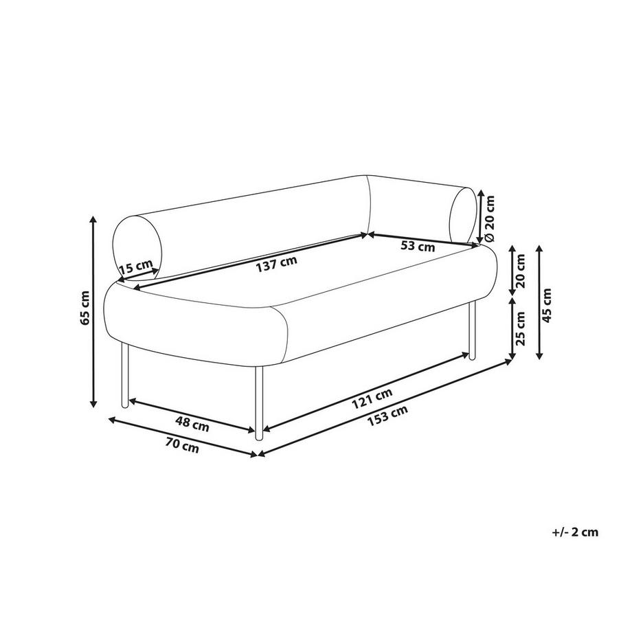 Beliani Chaise longue côté droit en Tissu Moderne MIRMANDE  