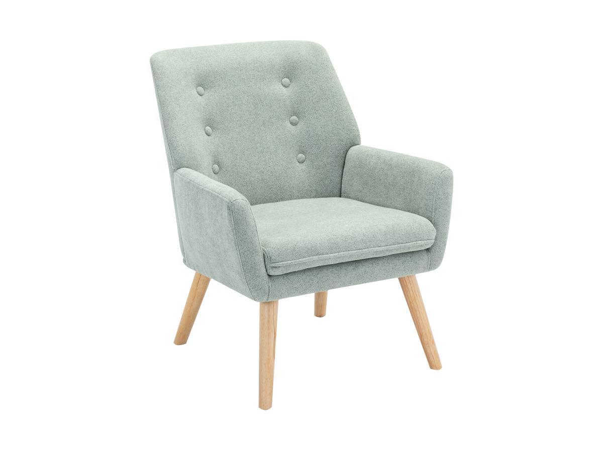 Vente-unique Fauteuil en tissu vert d'eau SERINO  