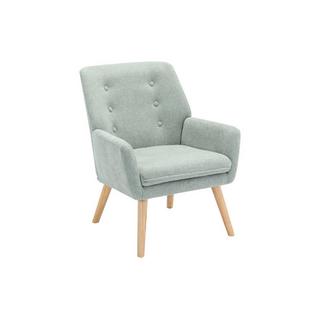 Vente-unique Fauteuil en tissu vert d'eau SERINO  