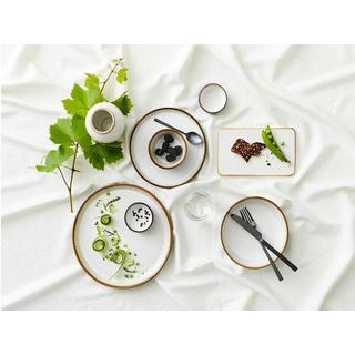 Bitz Dessertteller 21cm grau/creme 6 Stk., D: 21cm, H: 2cm, Stoneware  