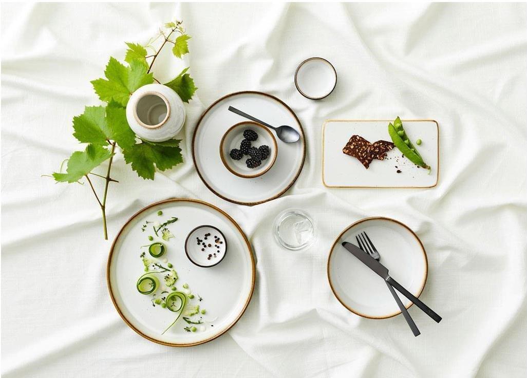 Bitz Dessertteller 21cm grau/creme 6 Stk., D: 21cm, H: 2cm, Stoneware  