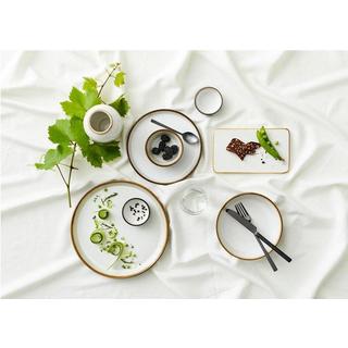 Bitz Dessertteller 21cm grau/creme 6 Stk., D: 21cm, H: 2cm, Stoneware  