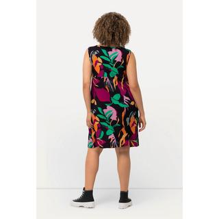 Ulla Popken  Jersey-Minikleid, floraler Druck, Rundhals, ärmellos 