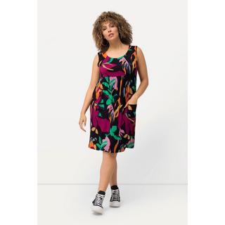 Ulla Popken  Jersey-Minikleid, floraler Druck, Rundhals, ärmellos 