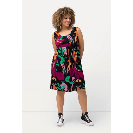 Ulla Popken  Jersey-Minikleid, floraler Druck, Rundhals, ärmellos 