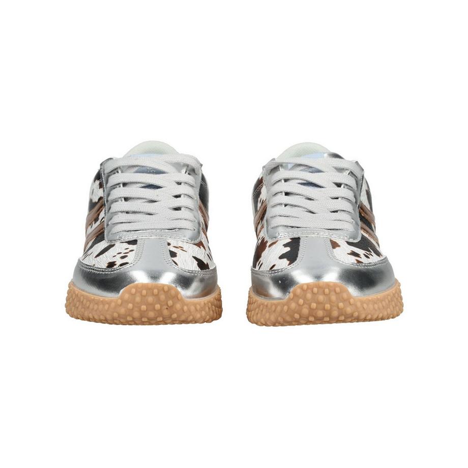 Gioseppo Cow Print Sneaker mit metallischen Akzenten  