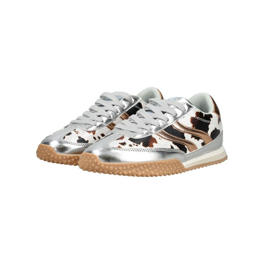 Gioseppo Cow Print Sneaker mit metallischen Akzenten  