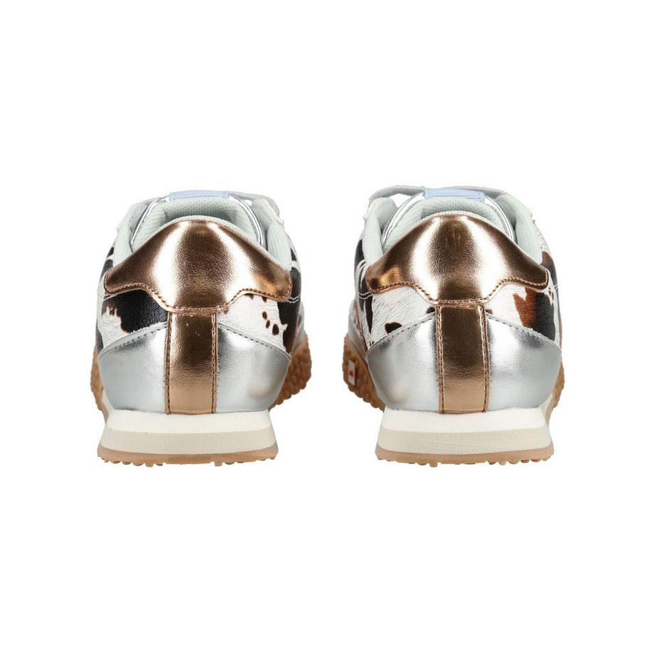 Gioseppo Cow Print Sneaker mit metallischen Akzenten  