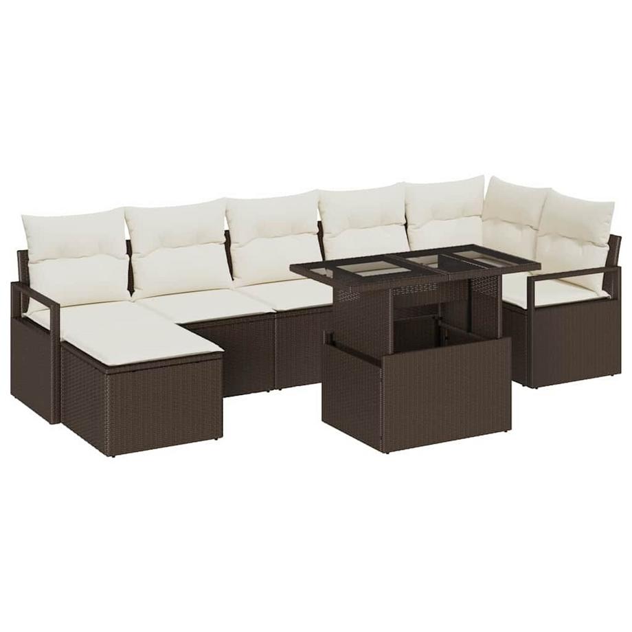 Ensemble de canapé de jardin poly rattan