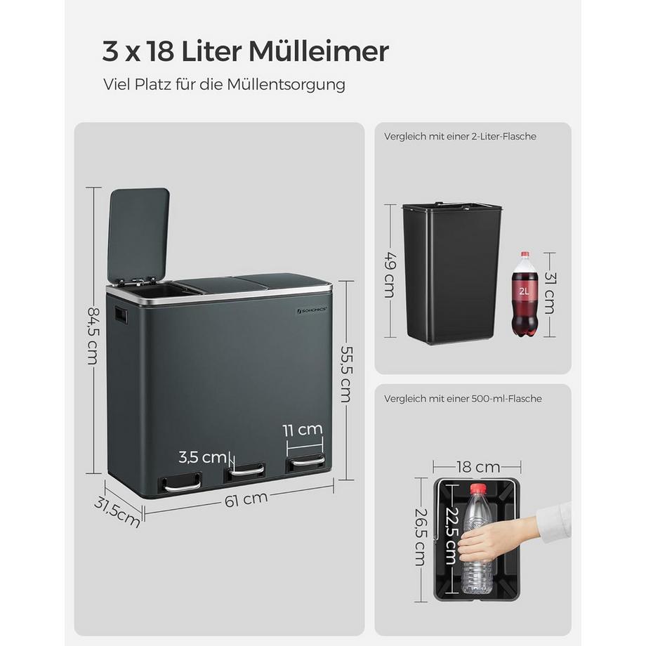 Songmics Küchenmülleimer Trennsystem  