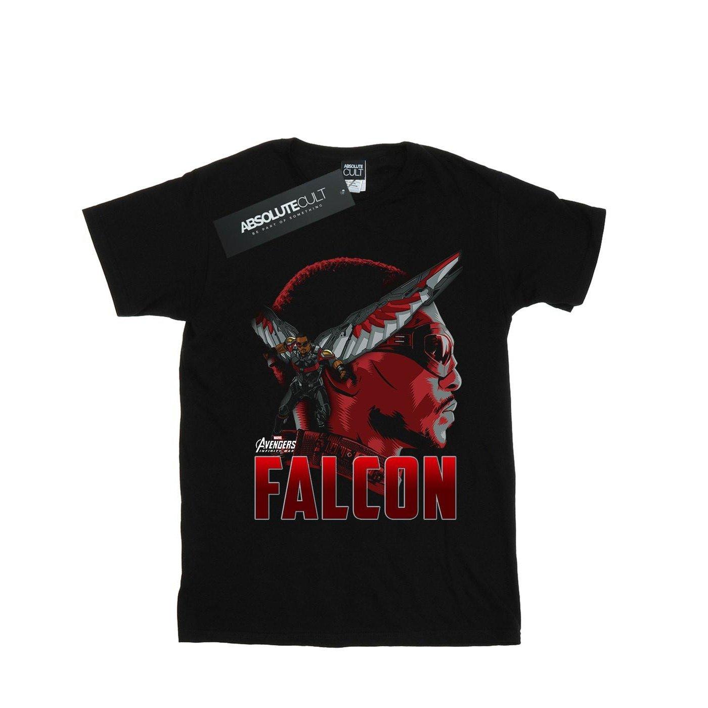 Image of Avengers Infinity War Falcon Character Tshirt Damen Schwarz 3XL