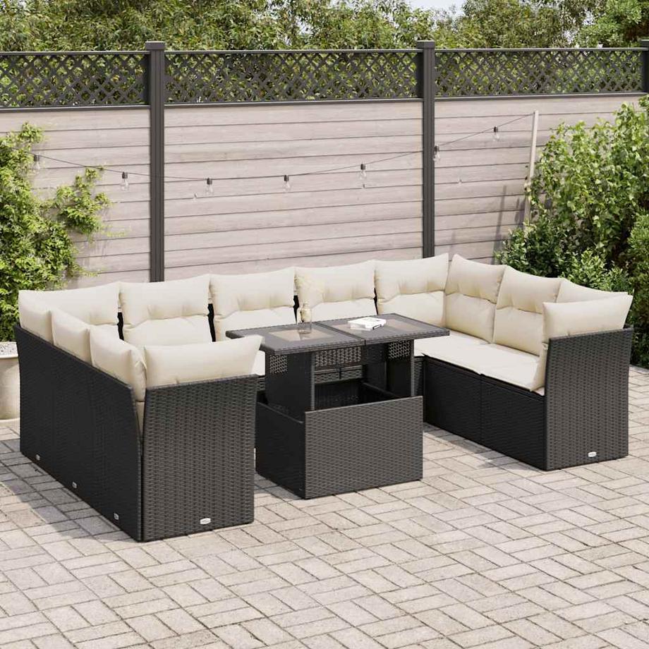 VidaXL Ensemble de canapés de jardin rotin synthétique  