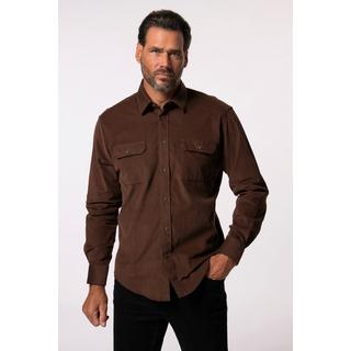 JP1880  Camicia di velluto a coste dalla vestibilità moderna con maniche lunghe e colletto ad apertura inglese, disponibile fino alla tg. 7XL 