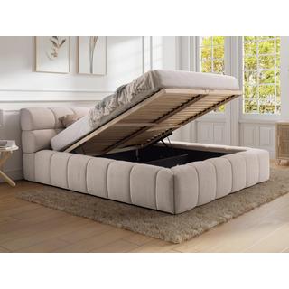 PASCAL MORABITO Lit coffre 180 x 200 cm - Tissu - Beige + Matelas - FORVIK II de Pascal Morabito  