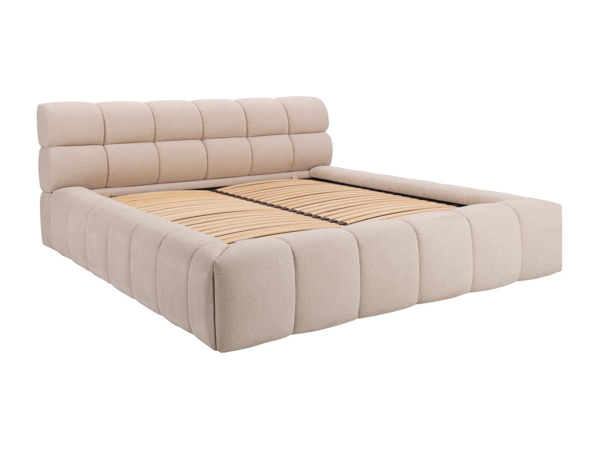 PASCAL MORABITO Letto con contenitore 180 x 200 cm Tessuto Beige + Materasso  - FORVIK II di Pascal Morabito  