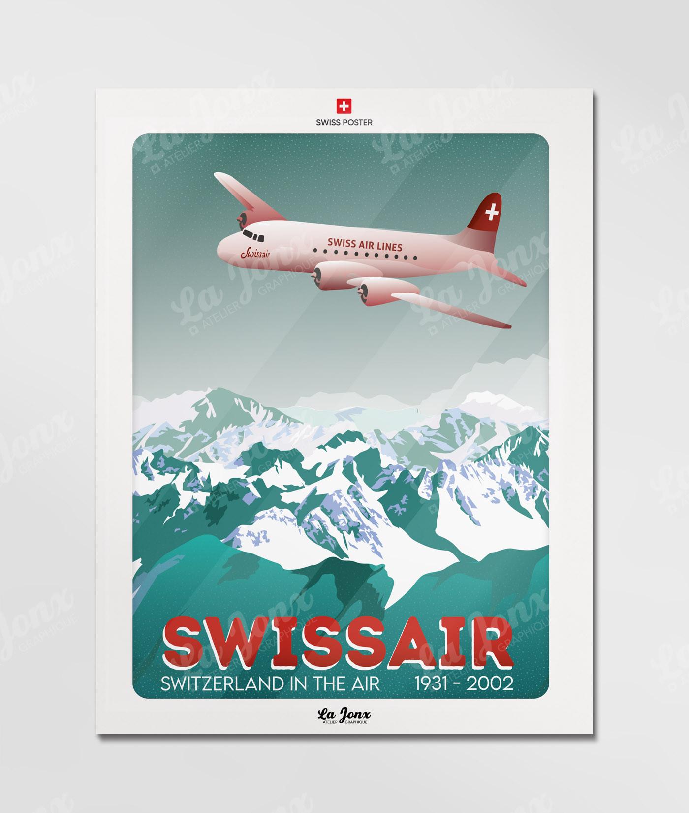 La-Jonx Poster Swissair - Switzerland in the air  