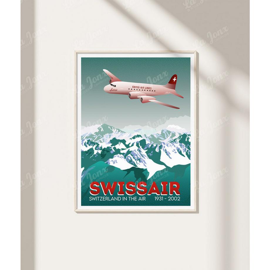 La-Jonx Affiche de Swissair - Switzerland in the air  