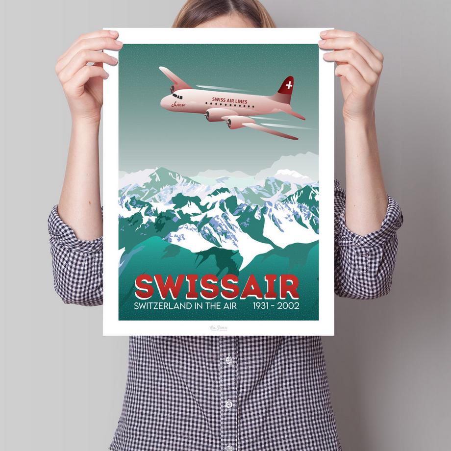 La-Jonx Affiche de Swissair - Switzerland in the air  