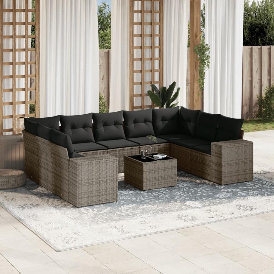 VidaXL set divano da giardino Polirattan  