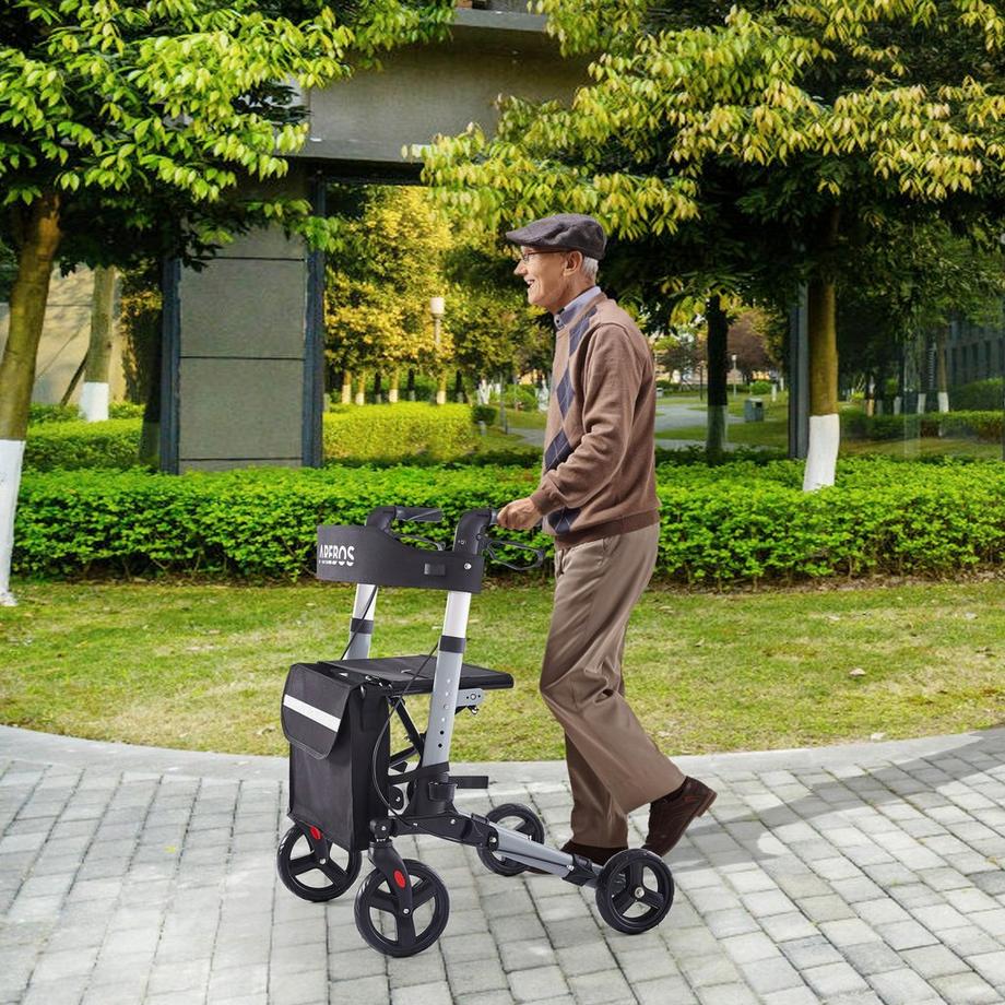 Arebos  Alu Rollator | Klappbar | Leichtgewichtsrollator | 6 Höheneinstellung 