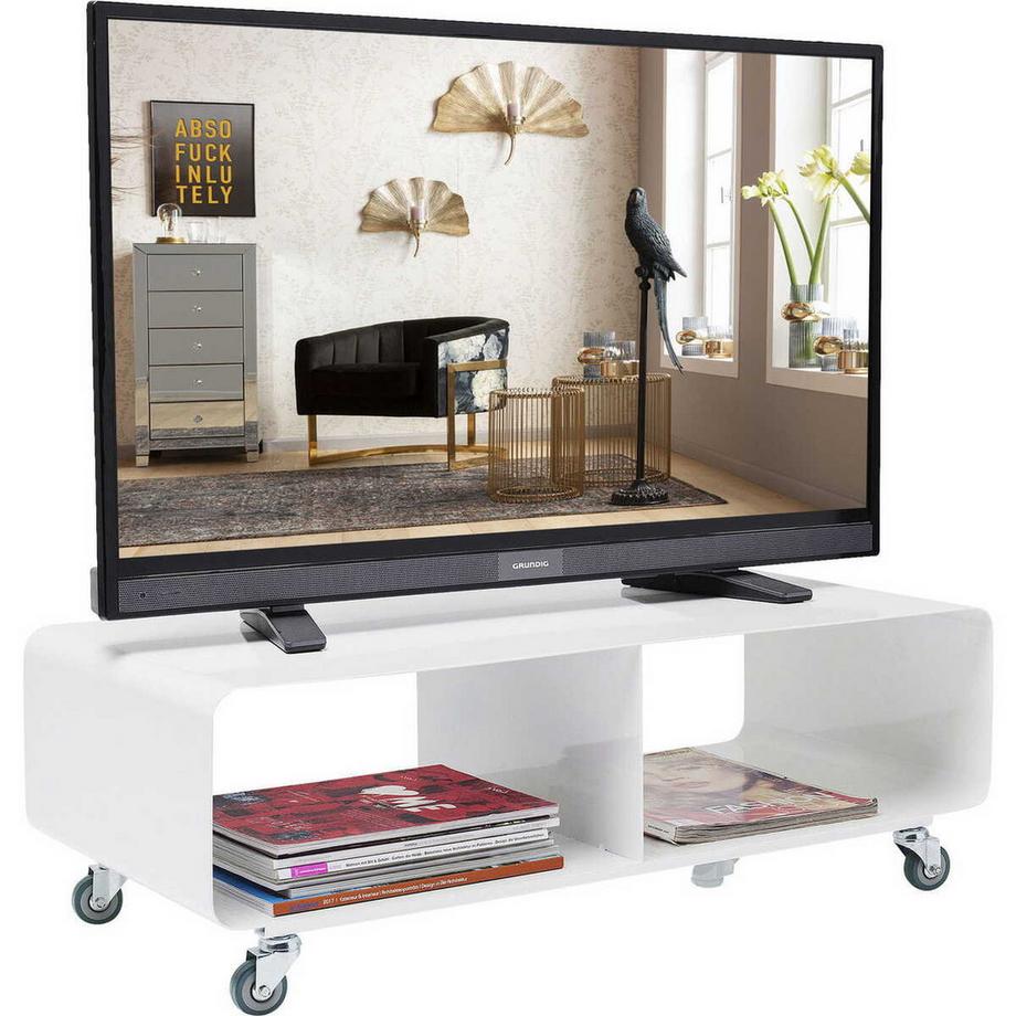 KARE Design Lounge M Meuble TV mobile blanc  