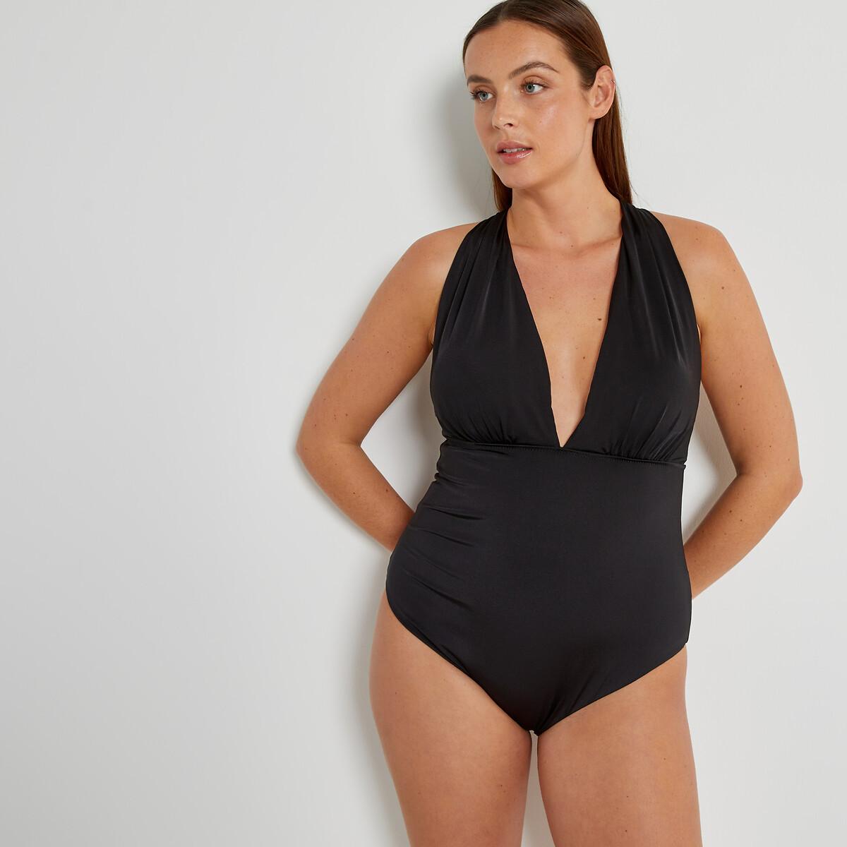 Image of Neckholder-badeanzug Damen Schwarz 44