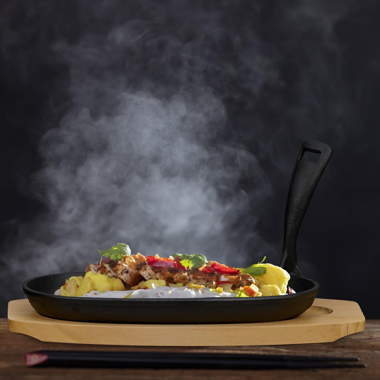 B2X Teglia da portata con base in legno confezione da 2  