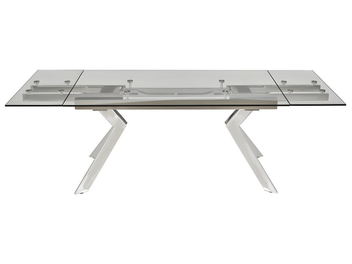 Vente-unique Table à  manger extensible VELIKA Verre trempé métal 6 à  8 cous  