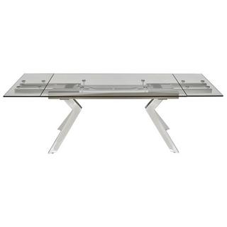 Vente-unique Table à  manger extensible VELIKA Verre trempé métal 6 à  8 cous  