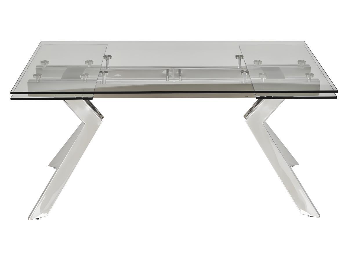 Vente-unique Esstisch Sicherheitsglas Metall VELIKA Ausziehbar  