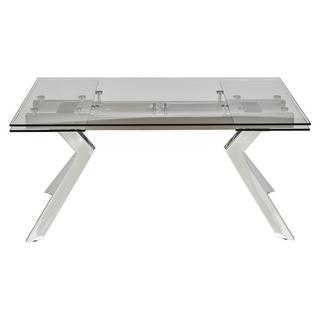 Vente-unique Table à  manger extensible VELIKA Verre trempé métal 6 à  8 cous  