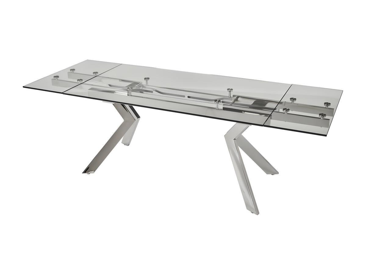 Vente-unique Table à  manger extensible VELIKA Verre trempé métal 6 à  8 cous  