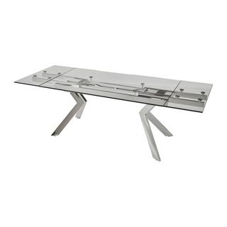 Vente-unique Table à  manger extensible VELIKA Verre trempé métal 6 à  8 cous  