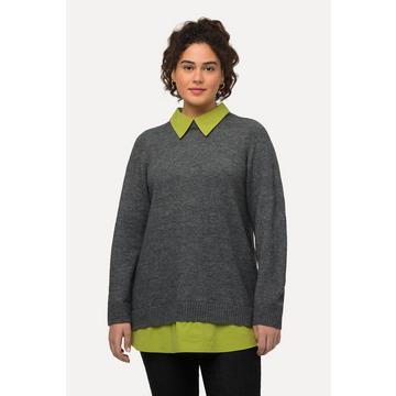 Pull à manches longues et col chemise, ligne en A