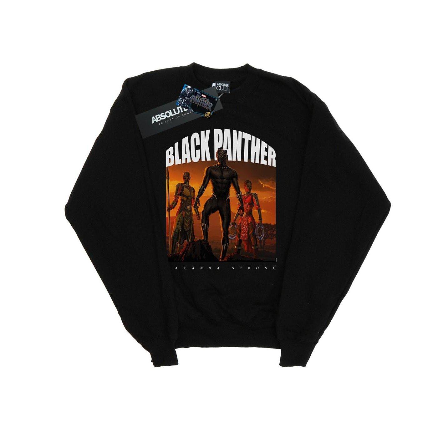 Image of Black Panther Wakanda Strong Sweatshirt Mädchen Schwarz 128